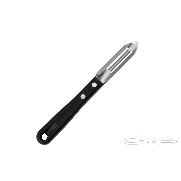Peeler with Black Stainless Steel Handle